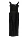 Magda Butrym Silk Midi Dress In Black