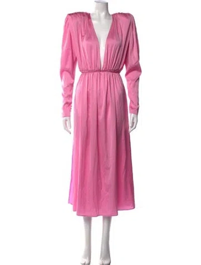 Pre-owned Magda Butrym Silk Midi Length Dress In Pink