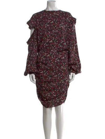 Pre-owned Magda Butrym Silk Midi Length Dress In Red