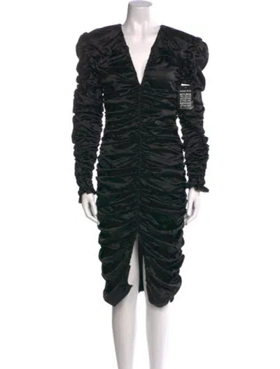 Pre-owned Magda Butrym Silk Midi Length Dress W/ Tags In Black