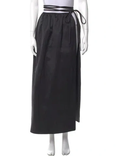 Pre-owned Magda Butrym Silk Midi Length Skirt In Black