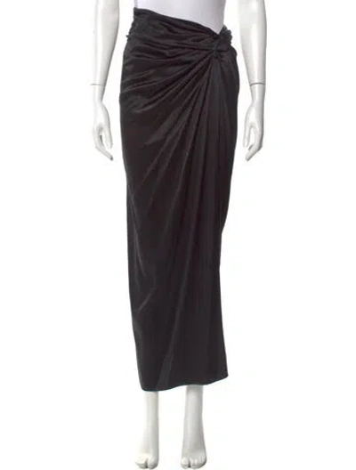 Pre-owned Magda Butrym Silk Midi Length Skirt In Black