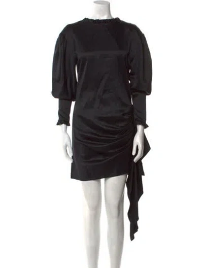 Pre-owned Magda Butrym Silk Mini Dress In Black
