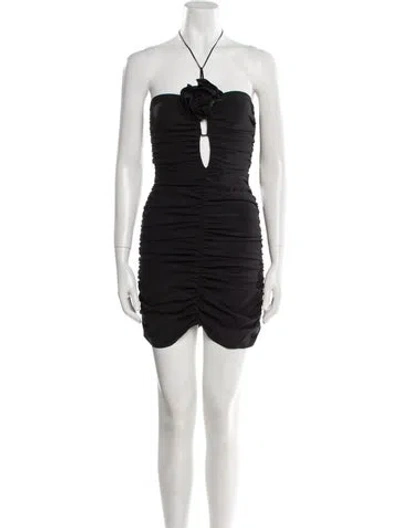 Pre-owned Magda Butrym Silk Mini Dress In Black