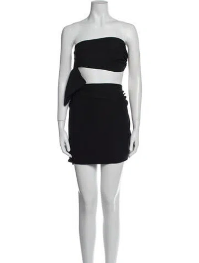 Pre-owned Magda Butrym Silk Mini Dress In Black