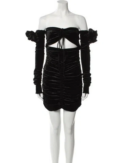 Pre-owned Magda Butrym Silk Mini Dress In Black