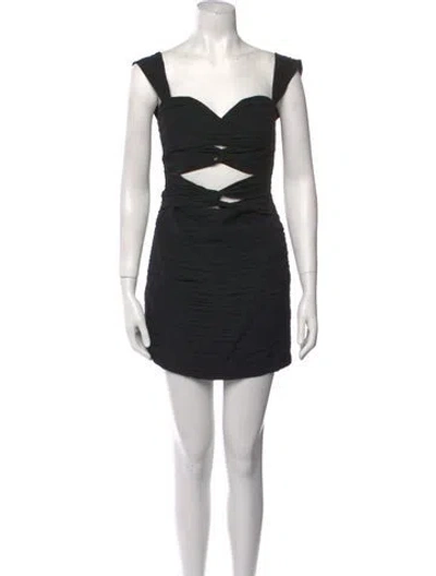 Pre-owned Magda Butrym Silk Mini Dress In Black