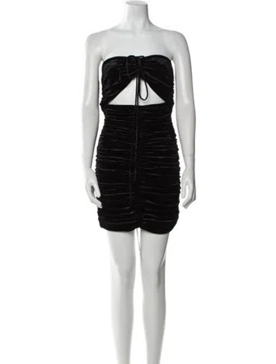 Pre-owned Magda Butrym Silk Mini Dress In Black