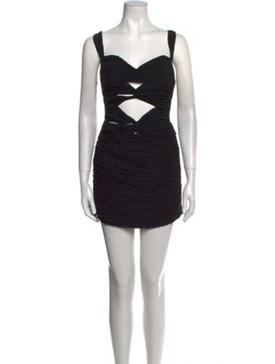 Pre-owned Magda Butrym Silk Mini Dress In Black