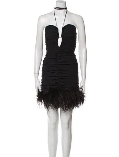 Pre-owned Magda Butrym Silk Mini Dress In Black