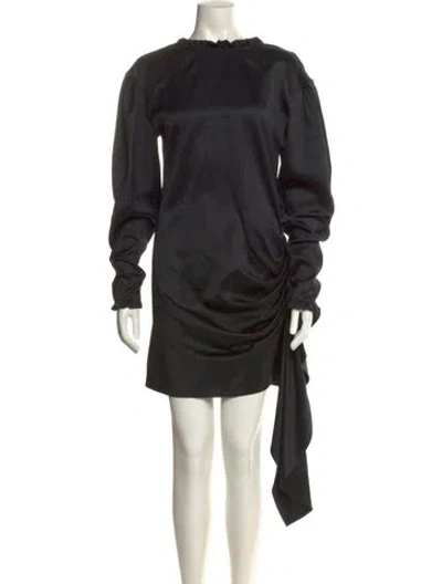 Pre-owned Magda Butrym Silk Mini Dress In Black