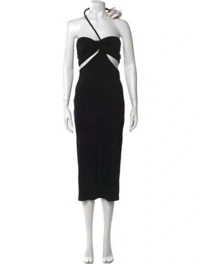 Pre-owned Magda Butrym Silk Mini Dress In Black
