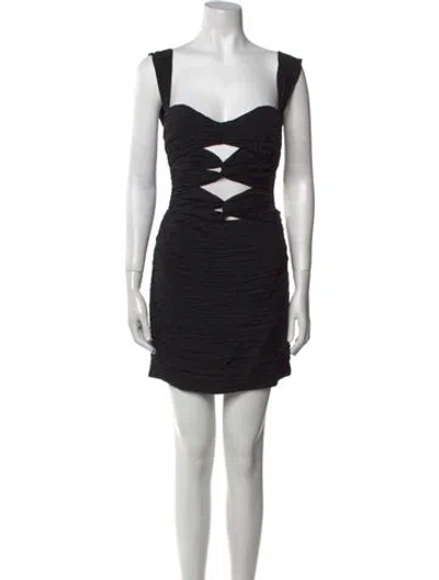 Pre-owned Magda Butrym Silk Mini Dress In Black