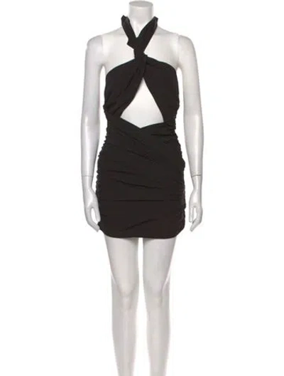 Pre-owned Magda Butrym Silk Mini Dress In Black
