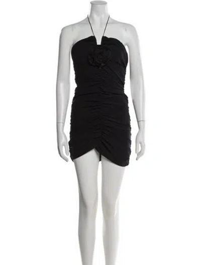 Pre-owned Magda Butrym Silk Mini Dress In Black