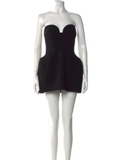 Pre-owned Magda Butrym Silk Mini Dress In Black