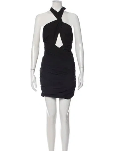 Pre-owned Magda Butrym Silk Mini Dress In Black