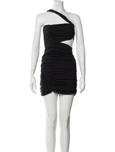 Pre-owned Magda Butrym Silk Mini Dress In Black