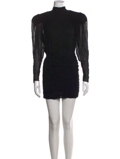 Pre-owned Magda Butrym Silk Mini Dress In Black
