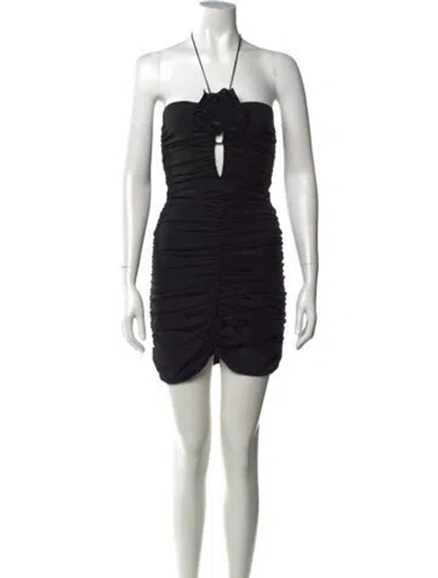 Pre-owned Magda Butrym Silk Mini Dress In Black