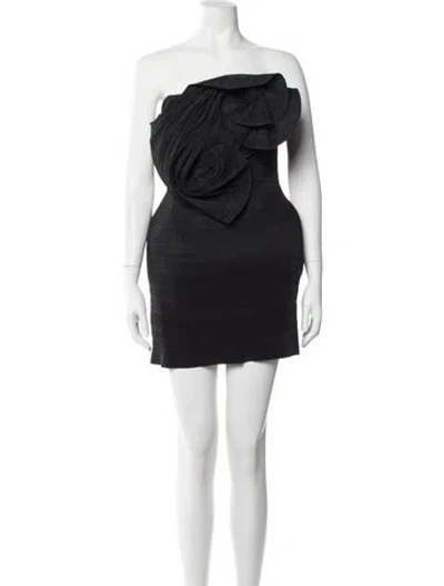 Pre-owned Magda Butrym Silk Mini Dress In Black