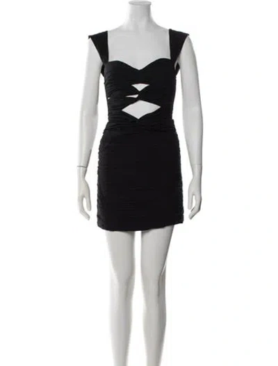 Pre-owned Magda Butrym Silk Mini Dress In Black