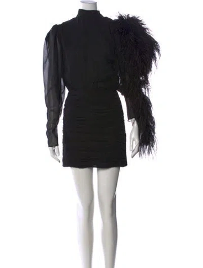 Pre-owned Magda Butrym Silk Mini Dress In Black