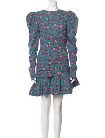 Pre-owned Magda Butrym Silk Mini Dress In Blue