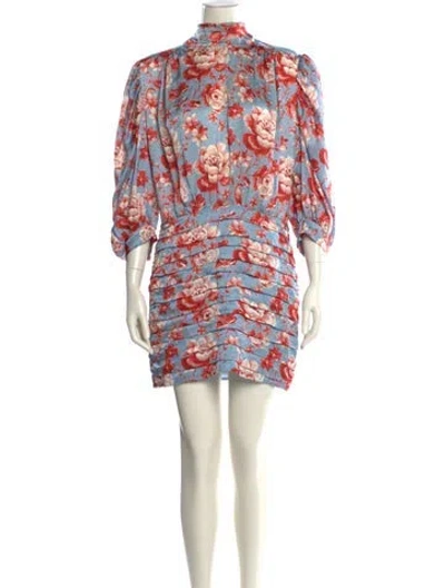 Pre-owned Magda Butrym Silk Mini Dress In Blue