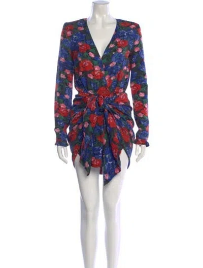 Pre-owned Magda Butrym Silk Mini Dress In Blue