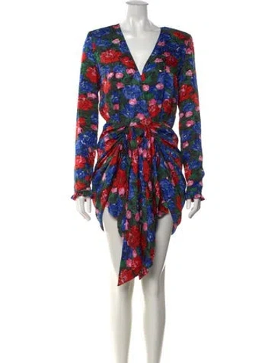 Pre-owned Magda Butrym Silk Mini Dress In Blue