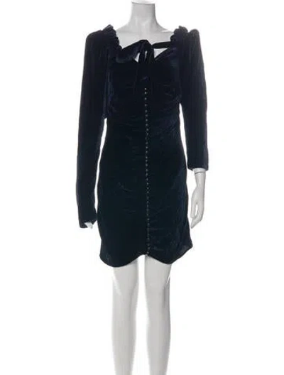 Pre-owned Magda Butrym Silk Mini Dress In Blue