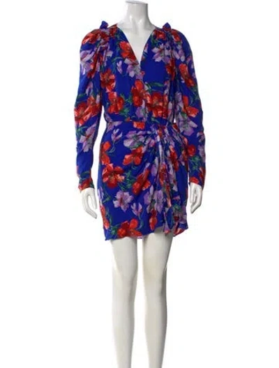 Pre-owned Magda Butrym Silk Mini Dress In Blue