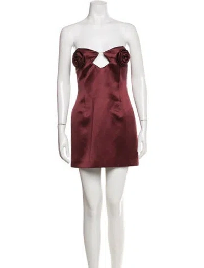 Pre-owned Magda Butrym Silk Mini Dress In Burgundy