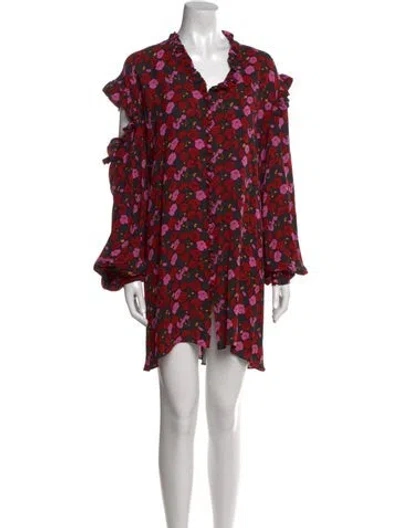 Pre-owned Magda Butrym Silk Mini Dress In Green