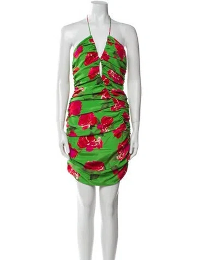 Pre-owned Magda Butrym Silk Mini Dress In Multi