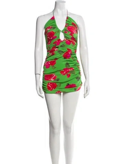 Pre-owned Magda Butrym Silk Mini Dress In Multi