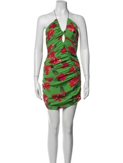 Pre-owned Magda Butrym Silk Mini Dress In Multi