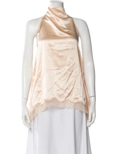 Pre-owned Magda Butrym Silk Mini Dress In Neutral