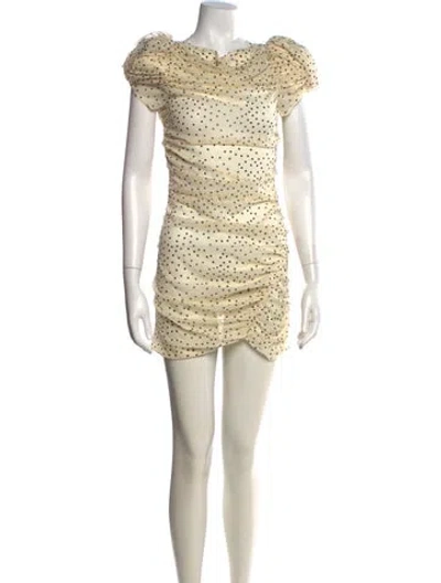 Pre-owned Magda Butrym Silk Mini Dress In Neutral