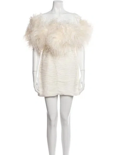 Pre-owned Magda Butrym Silk Mini Dress In Neutrals