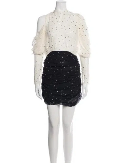 Pre-owned Magda Butrym Silk Mini Dress In Neutrals
