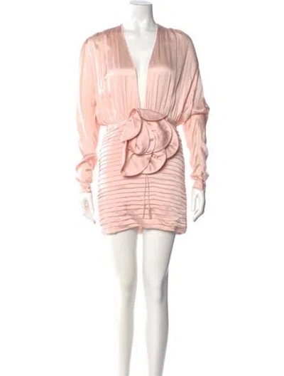 Pre-owned Magda Butrym Silk Mini Dress In Pink