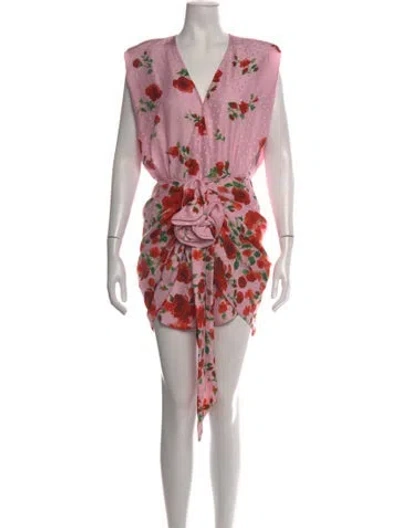 Pre-owned Magda Butrym Silk Mini Dress In Pink