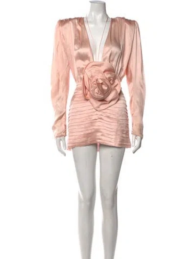 Pre-owned Magda Butrym Silk Mini Dress In Pink