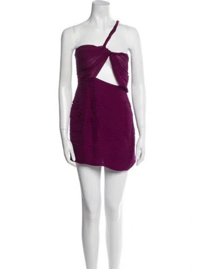 Pre-owned Magda Butrym Silk Mini Dress In Purple