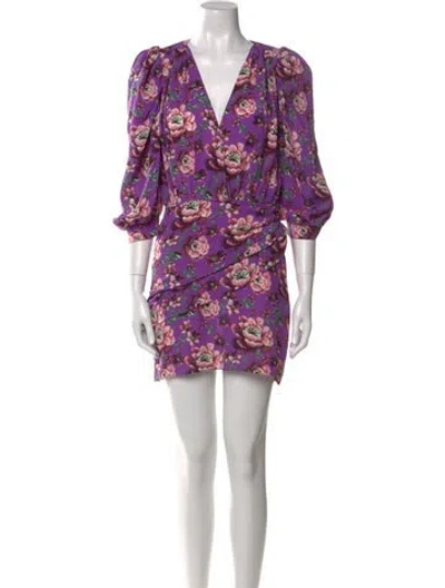 Pre-owned Magda Butrym Silk Mini Dress In Purple