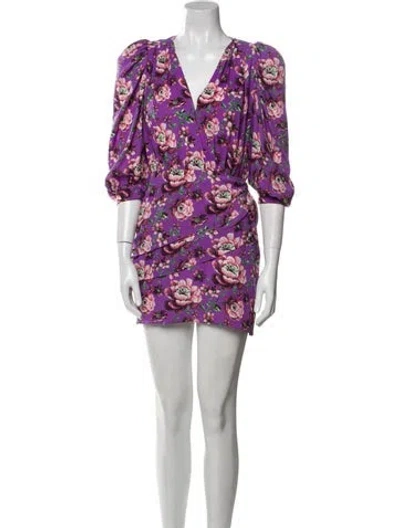 Pre-owned Magda Butrym Silk Mini Dress In Purple