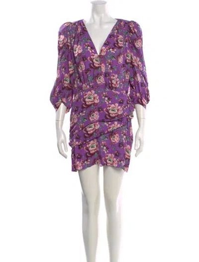 Pre-owned Magda Butrym Silk Mini Dress In Purple