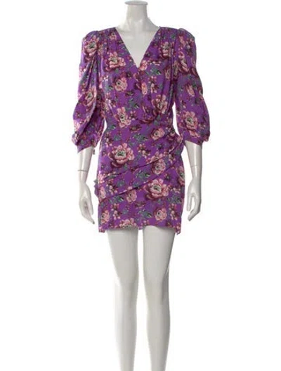 Pre-owned Magda Butrym Silk Mini Dress In Purple